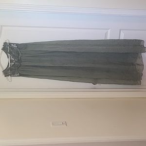 Dolce Ragazza Women's Silk Sleeveless Long Maxi Dress with lining Sage g…